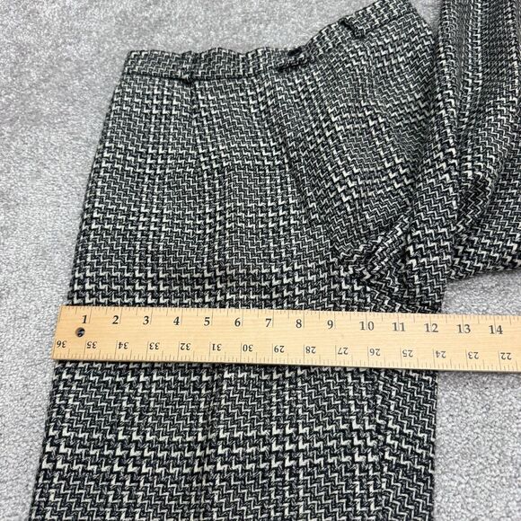 Vintage 90s Talbots Wool Wide Leg Dress Pants Trouser Womens 4 Houndstooth Tweed - Picture 10 of 13
